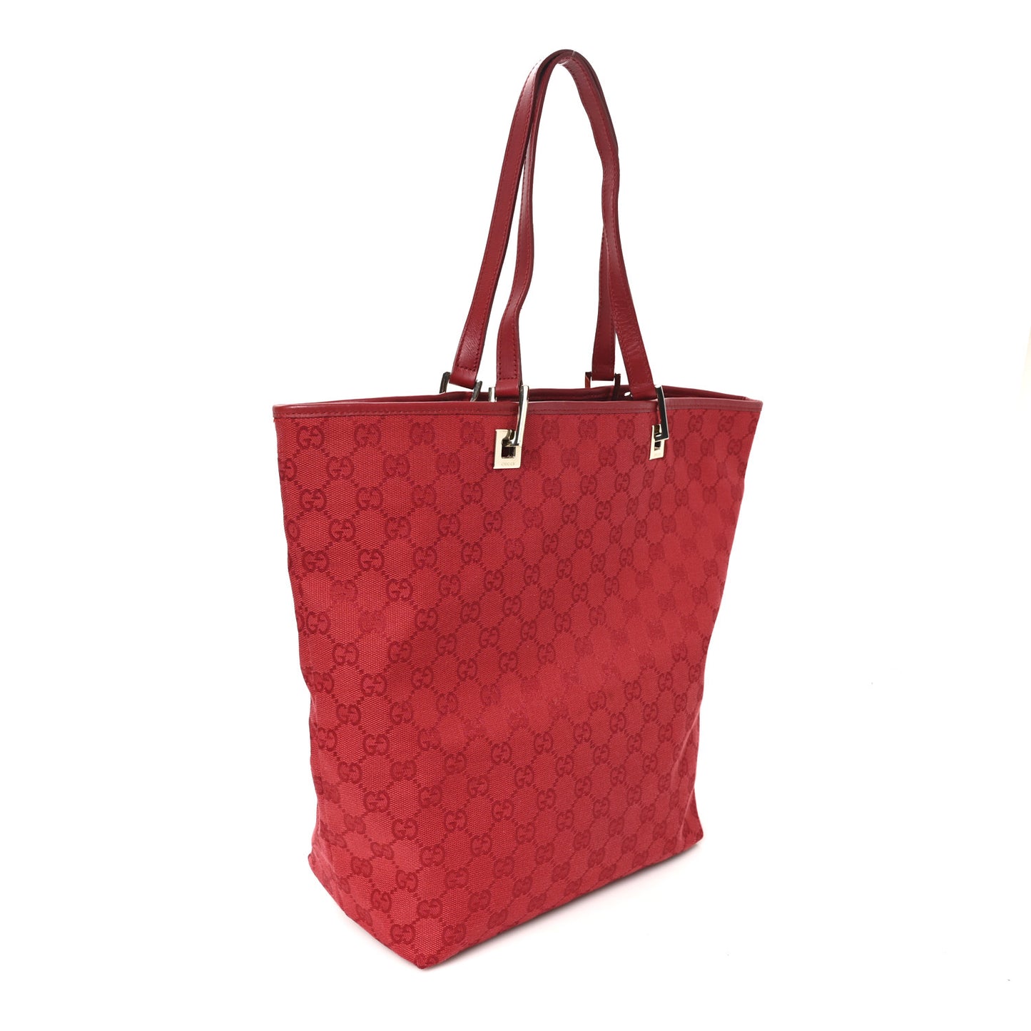 Monogram Large Bucket Tote  Red