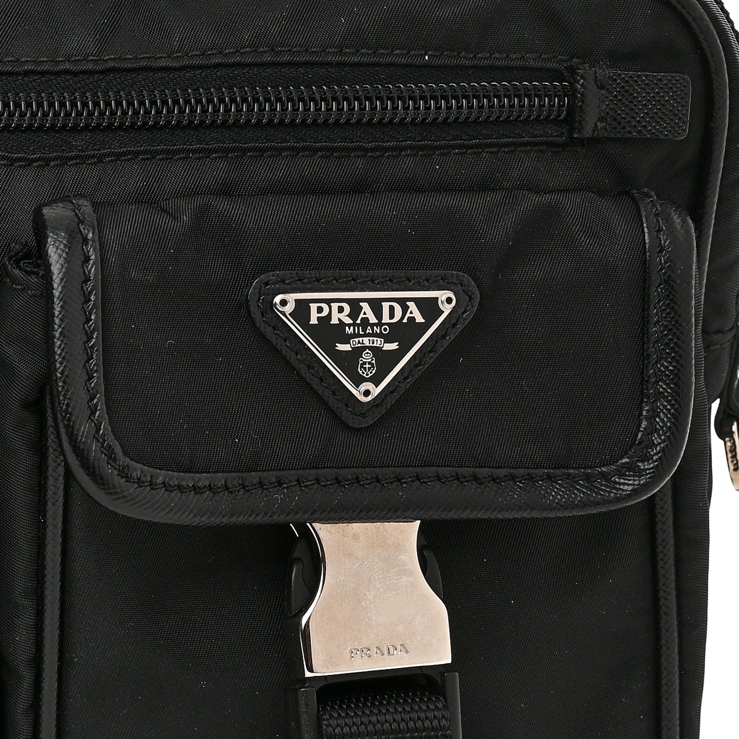 Tessuto Nylon Multi Pocket Belt Bag Black