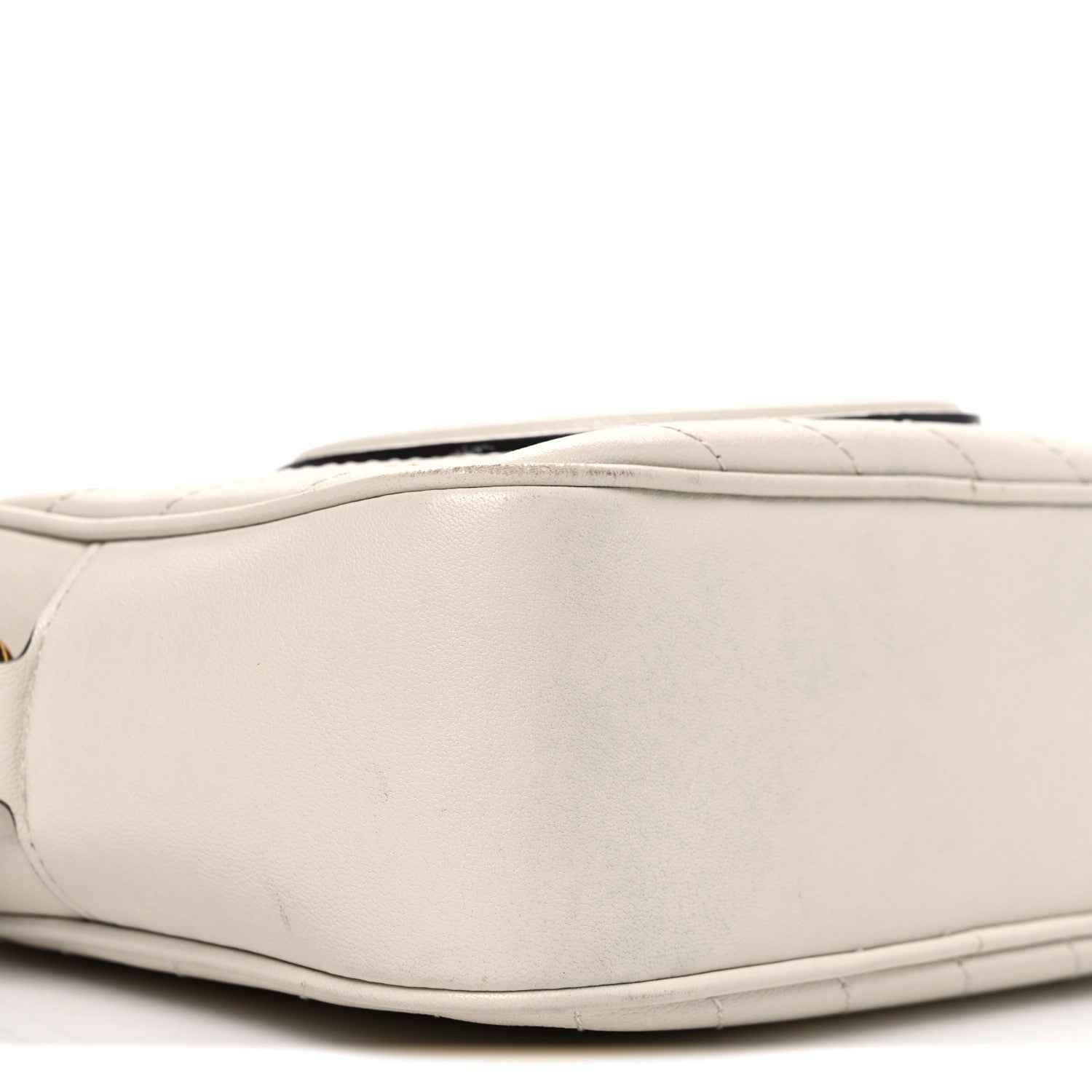 Gucci Sakai Be Green Calfskin Diagonal Stitched Small Blondie Shoulder Bag Mystic White 9 of 12