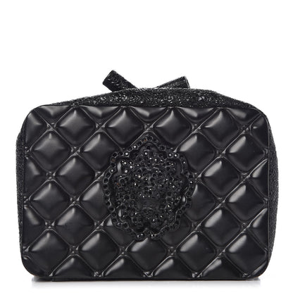 Chanel Cracked Calfskin Quilted Crystal Lion Clutch Black 1 of 9