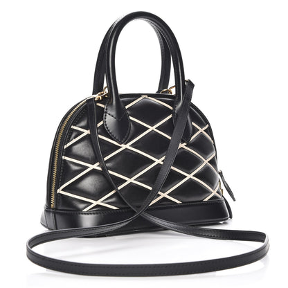 Louis Vuitton Lambskin Malletage Alma BB Black 4 of 8