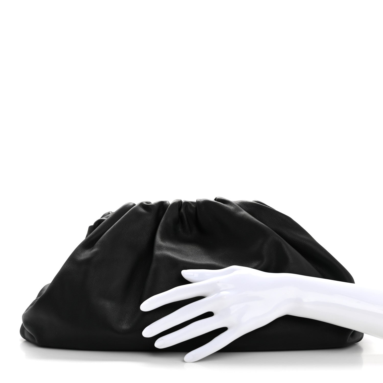 Bottega Veneta Smooth Butter Calf The Pouch Oversized Clutch Black 2 of 12