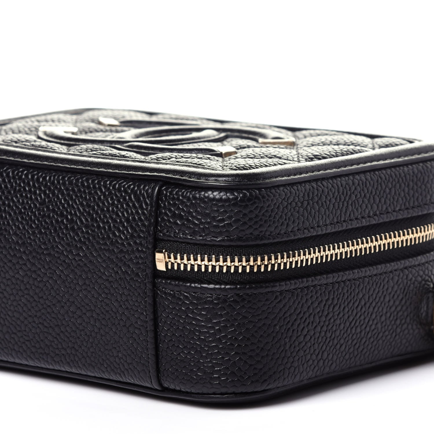 Chanel Caviar Quilted CC Filigree Vanity Clutch With Chain Black 9 of 10