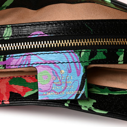 Gucci X KEN SCOTT New Shangai Calfskin Jenny Floral Print Small Jackie 1961 Hobo Black Pink 6 of 10