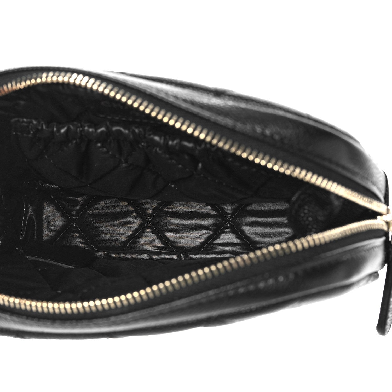 Chanel Caviar Quilted Small Curvy Pouch Cosmetic Case Black 5 of 10