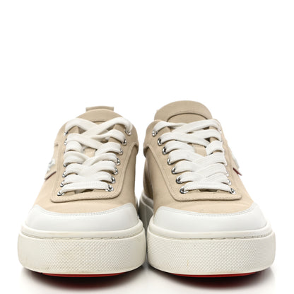 Christian Louboutin Canvas Simplerui Flat Sneakers 38.5 Beige White 2 of 8