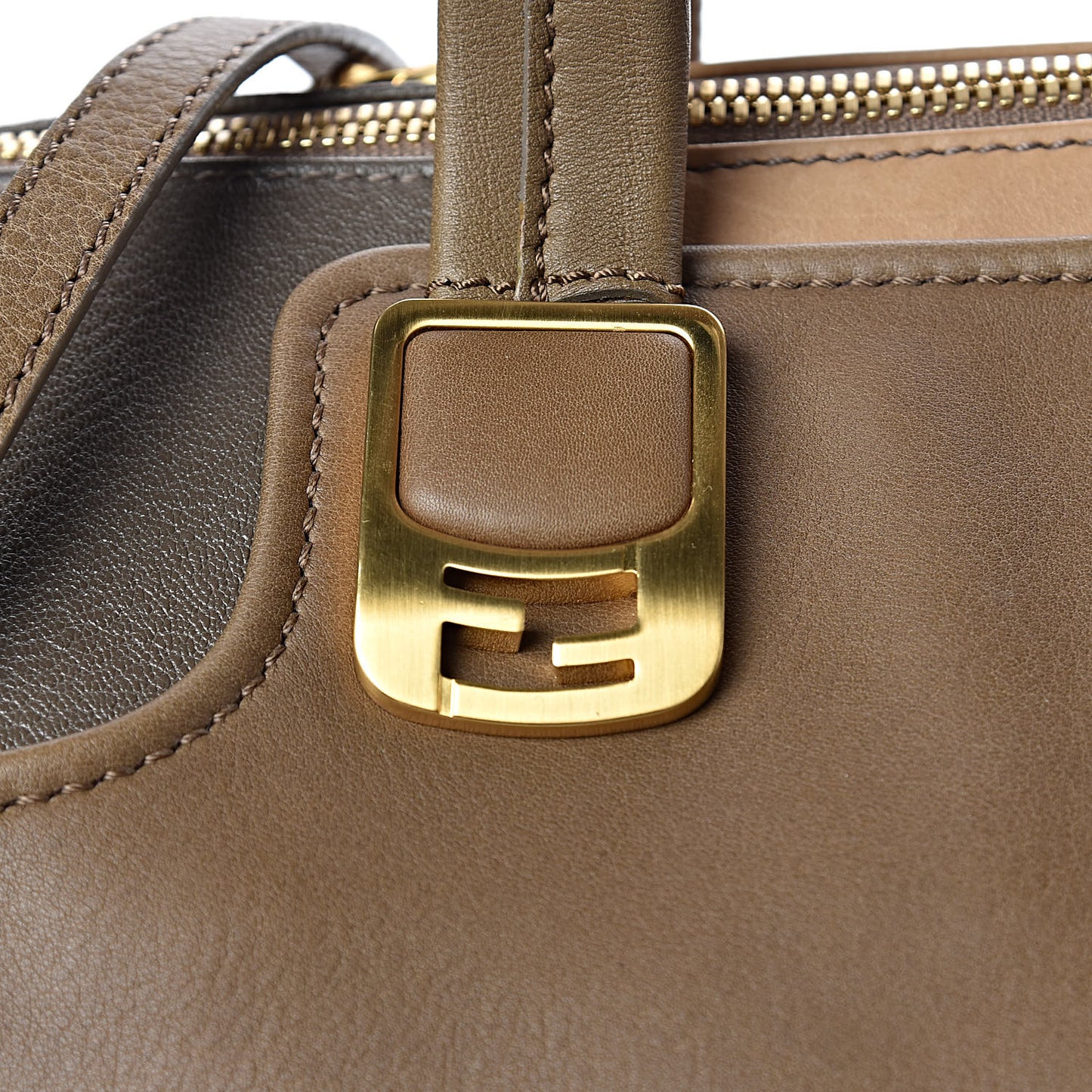 Capra Vitello Saddle Colorblock Large Chameleon Tote Grigio Pietra Fango