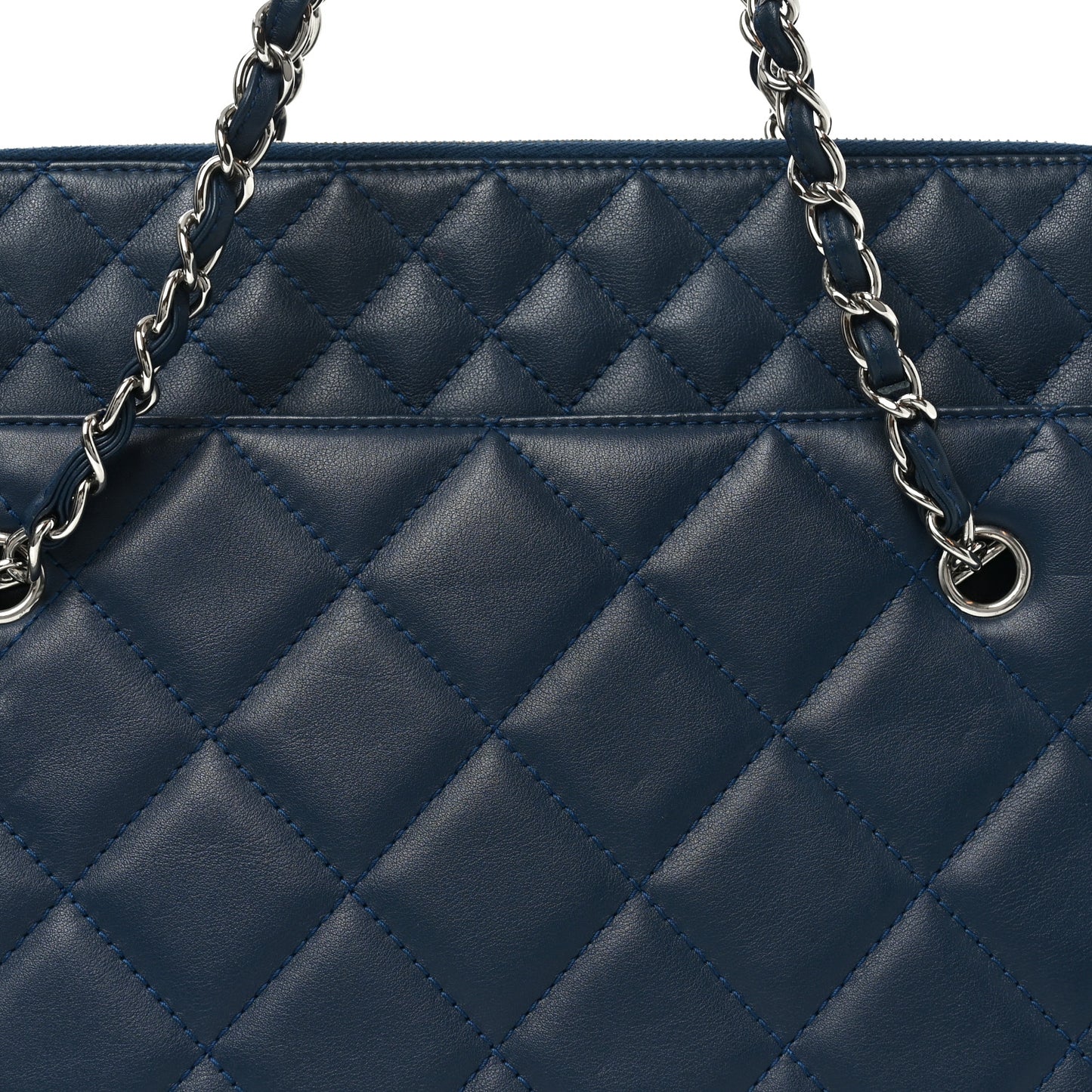Calfskin Quilted In The Business Camera Navy
