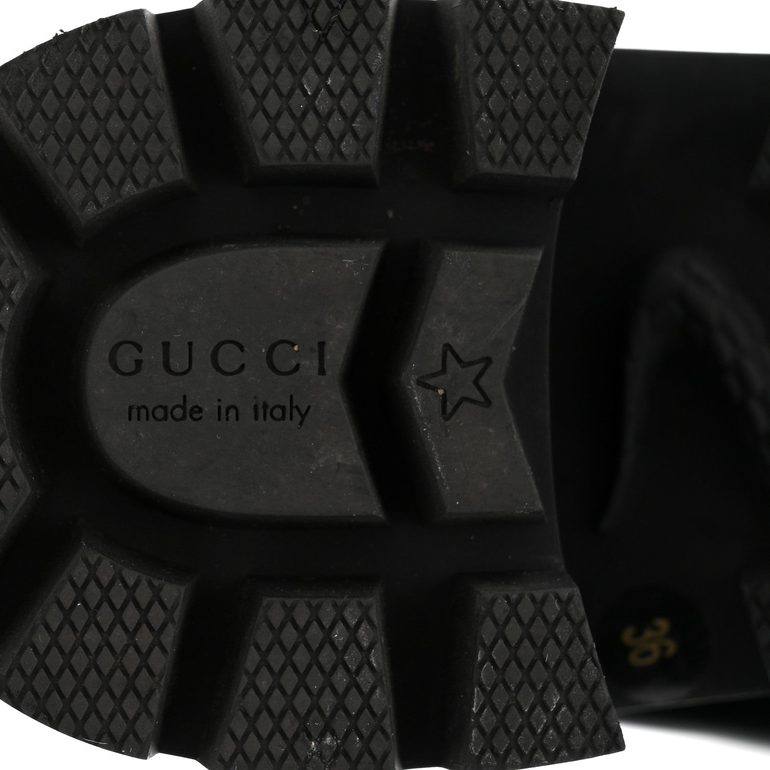 Gucci Calfskin Sylvie Web Womens Lace Up Combat Boots 36 Black 8 of 9