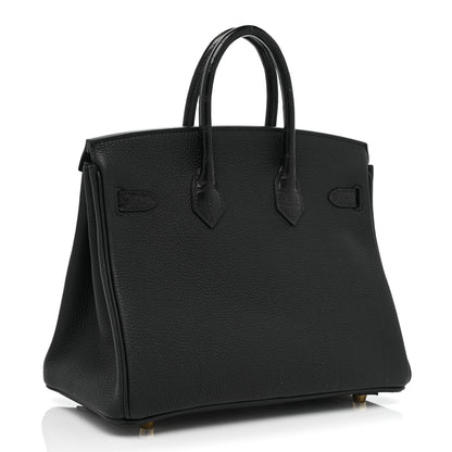 Hermes Togo Matte Alligator Birkin Touch 25 Black 3 of 7