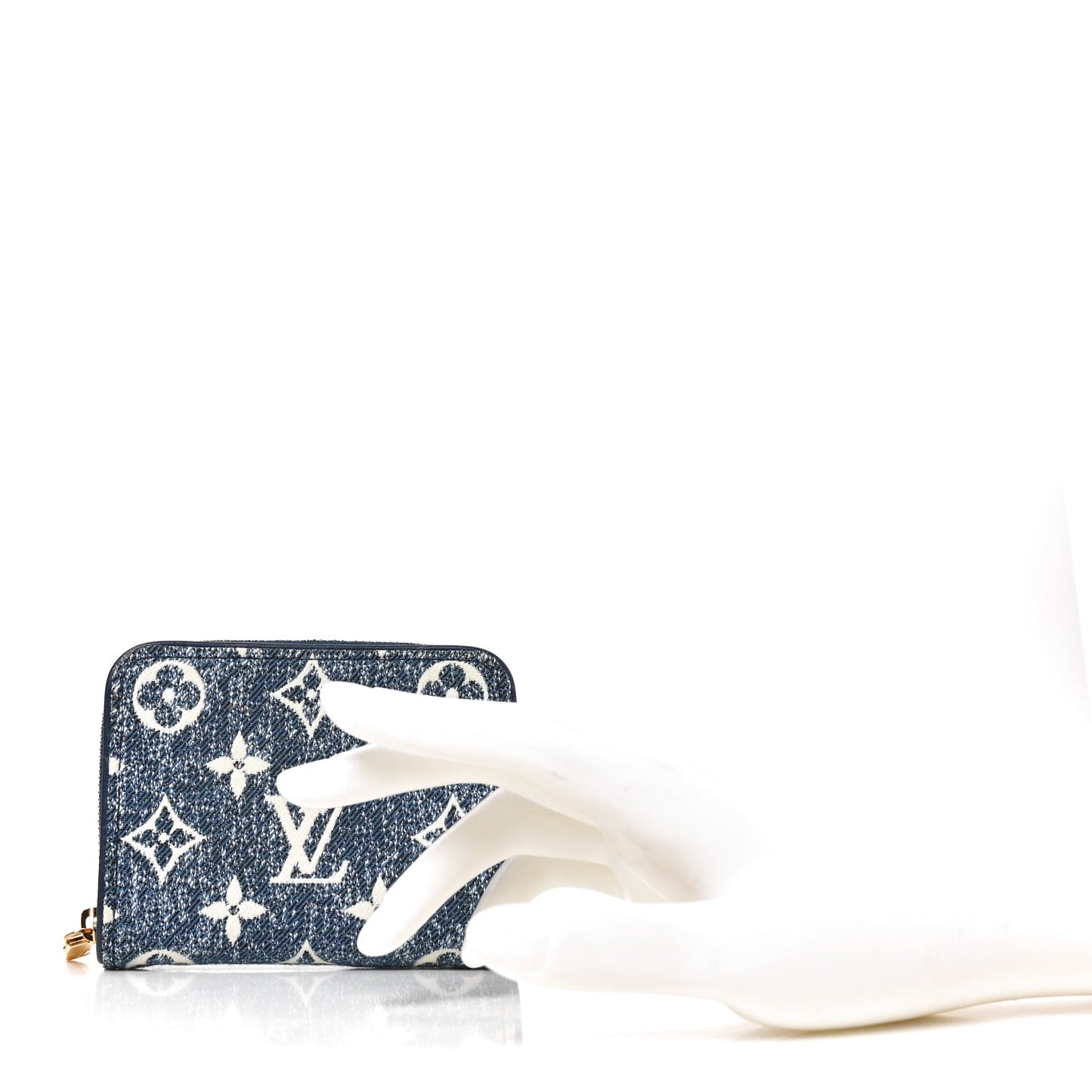 Denim Monogram Jacquard Zippy Coin Purse Bleu