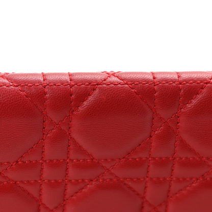 Christian Dior Lambskin Cannage Rendezvous Chain Wallet Red 13 of 13