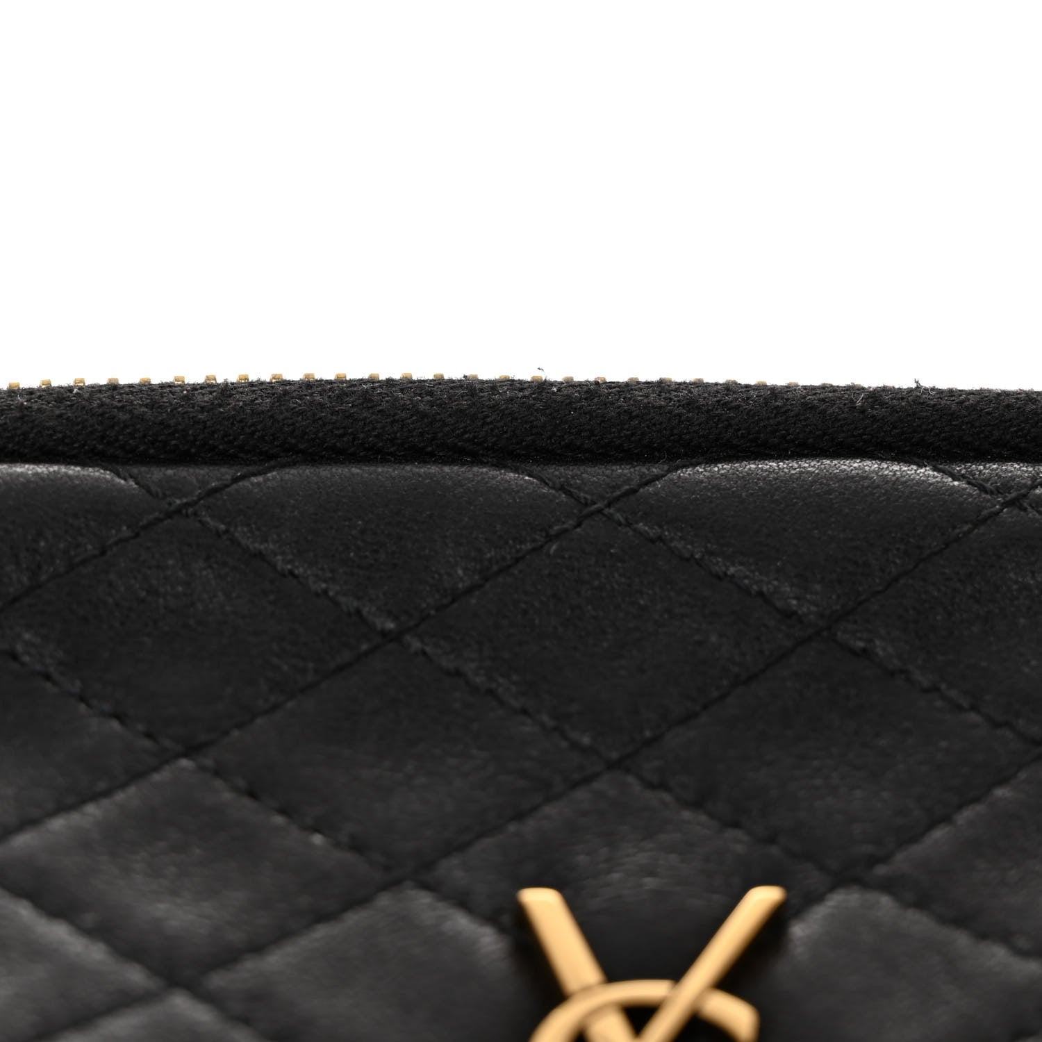 Saint Laurent Lambskin Quilted Gaby Zipped Pouch Black 10 of 10