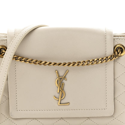 Saint Laurent Lambskin Quilted Monogram Mini Nolita Crema Soft 8 of 10
