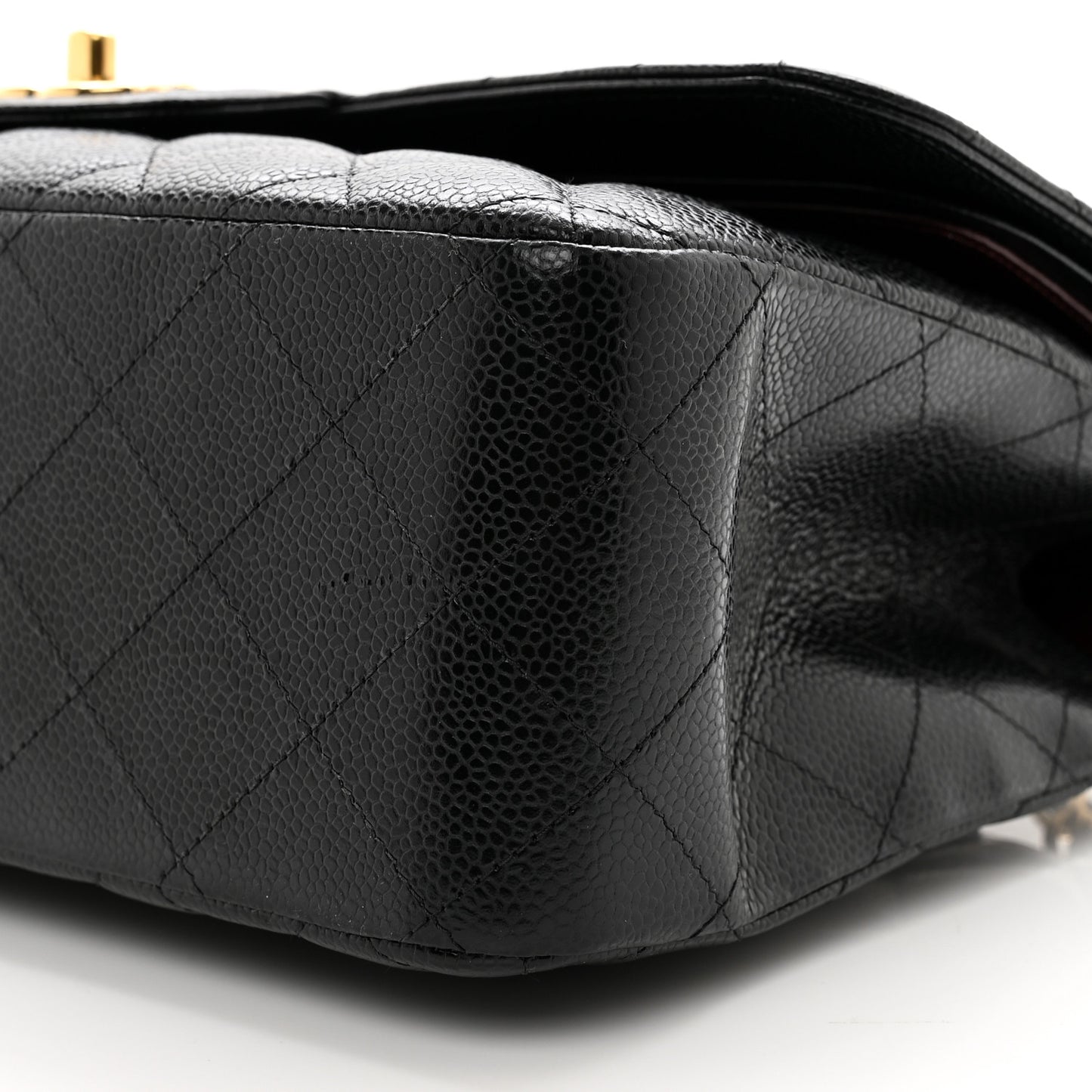 Caviar Quilted Jumbo Double Flap Black