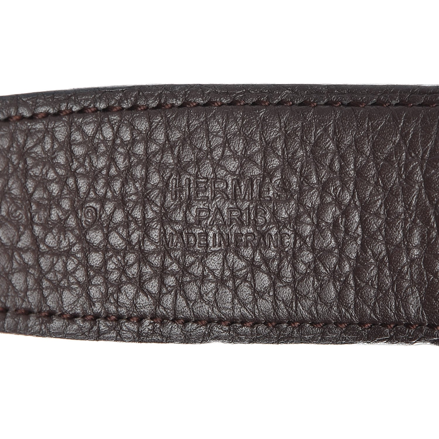 Hermes Box Togo Smile H Belt 80 Black Chocolate 4 of 6