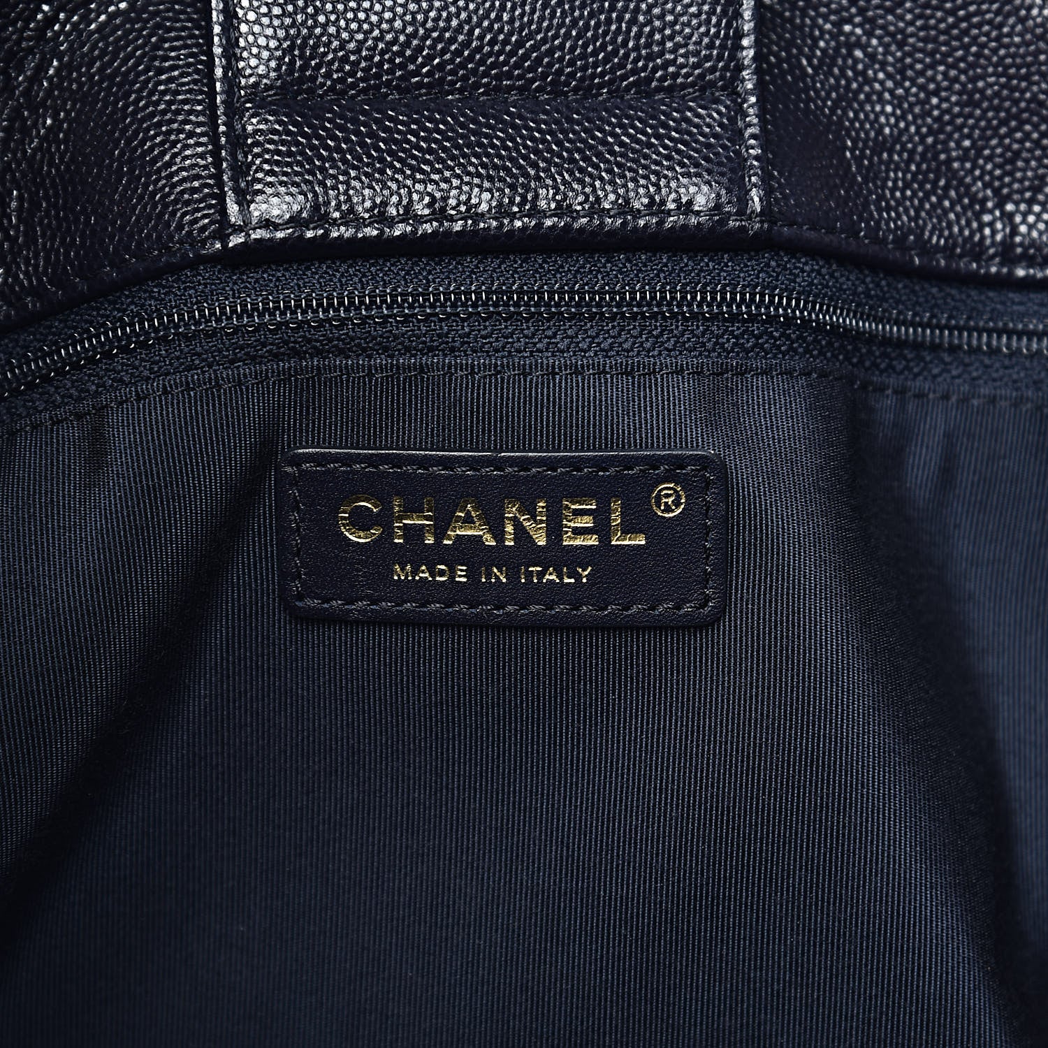 Chanel Caviar Quilted Large CC Shopping Tote Navy 6 of 10