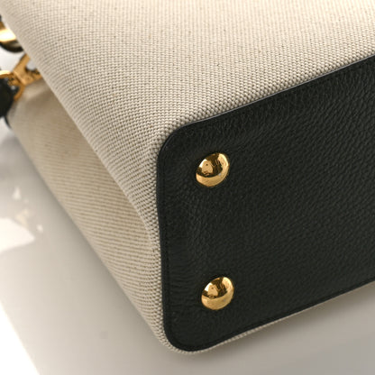 Louis Vuitton Canvas Taurillon Capucines MM Black 7 of 8