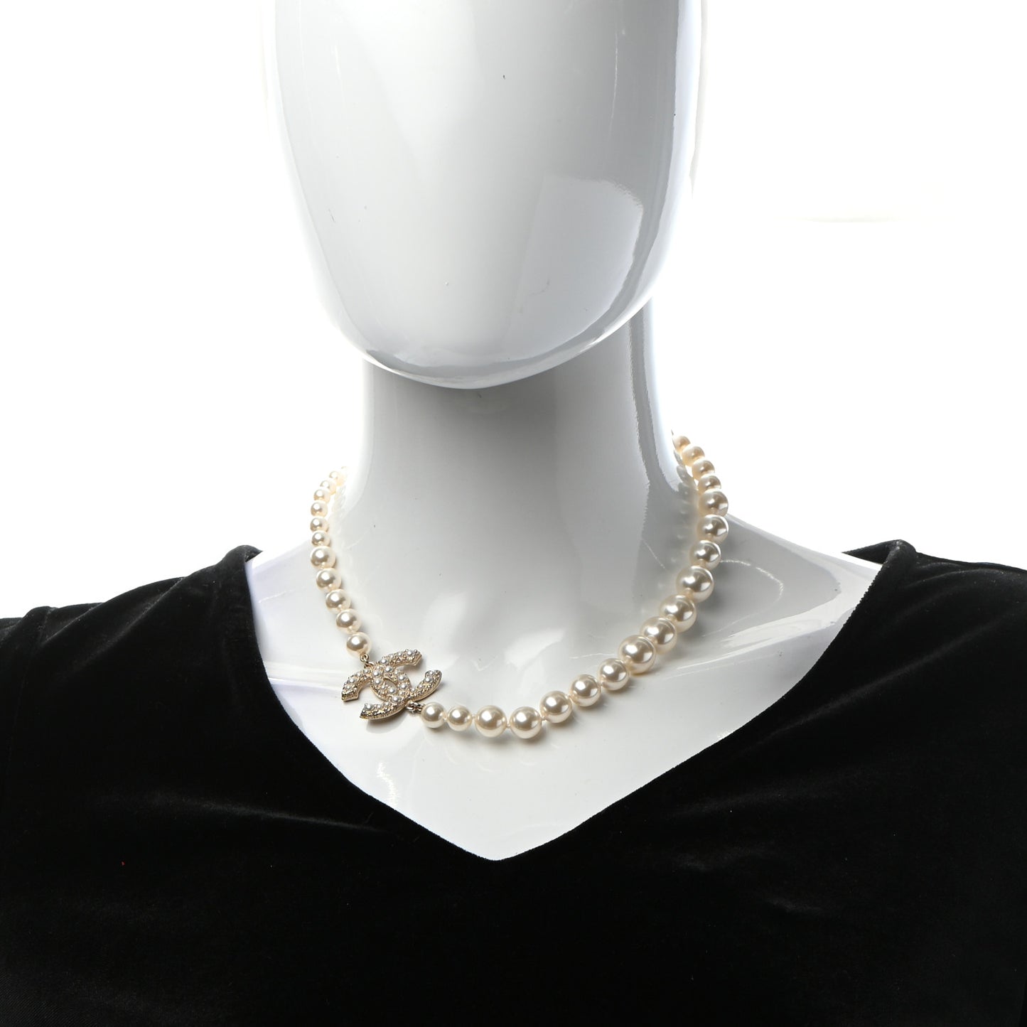 Pearl CC 100th Anniversary Necklace Light Gold