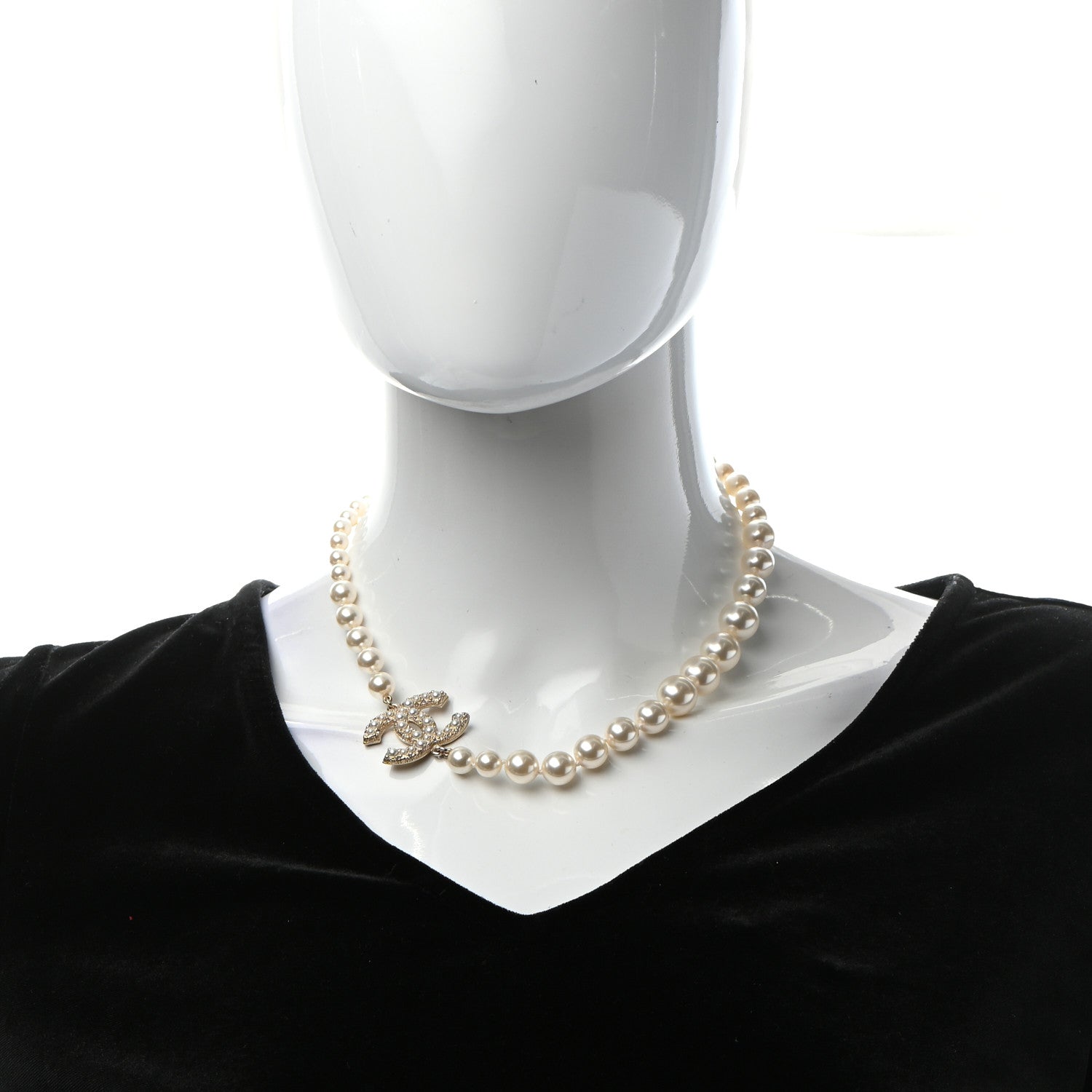 Chanel Pearl CC 100th Anniversary Necklace Light Gold 2 of 7