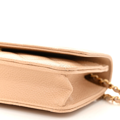 Chanel Caviar Quilted Wallet on Chain WOC Beige 11 of 12