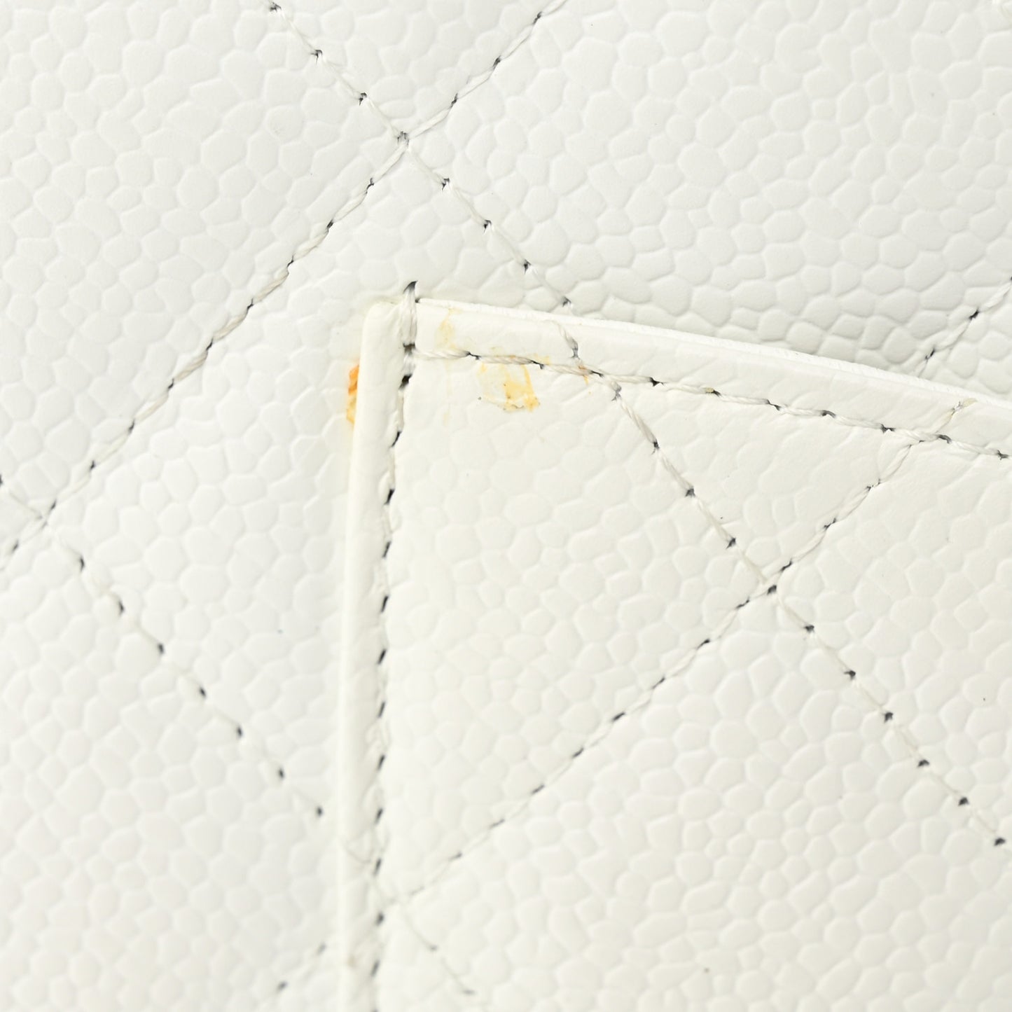 Caviar Quilted Petit Shopping Tote PST White
