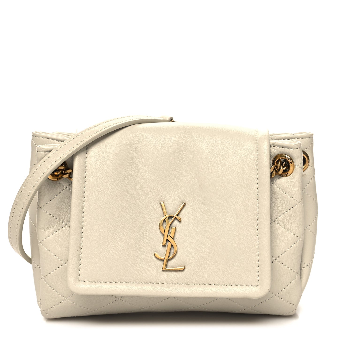 Lambskin Quilted Monogram Mini Nolita Crema Soft