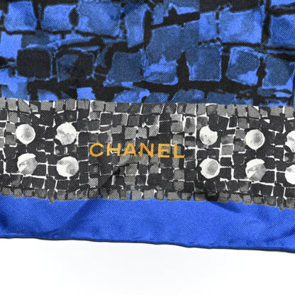 Chanel Silk CC Square Scarf Blue Multicolor 2 of 3