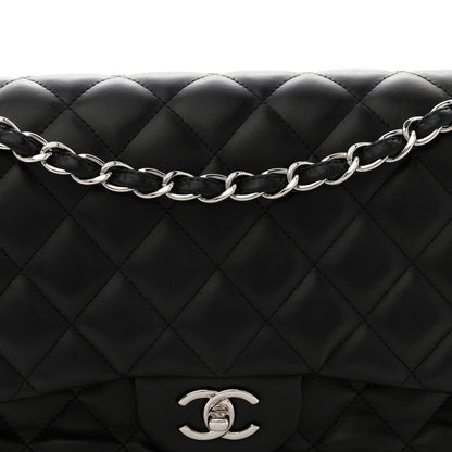 Chanel Lambskin Quilted Jumbo Double Flap Black 8 of 11