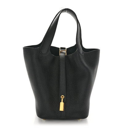 Hermes Taurillon Clemence Picotin Lock 18 PM Black 1 of 11
