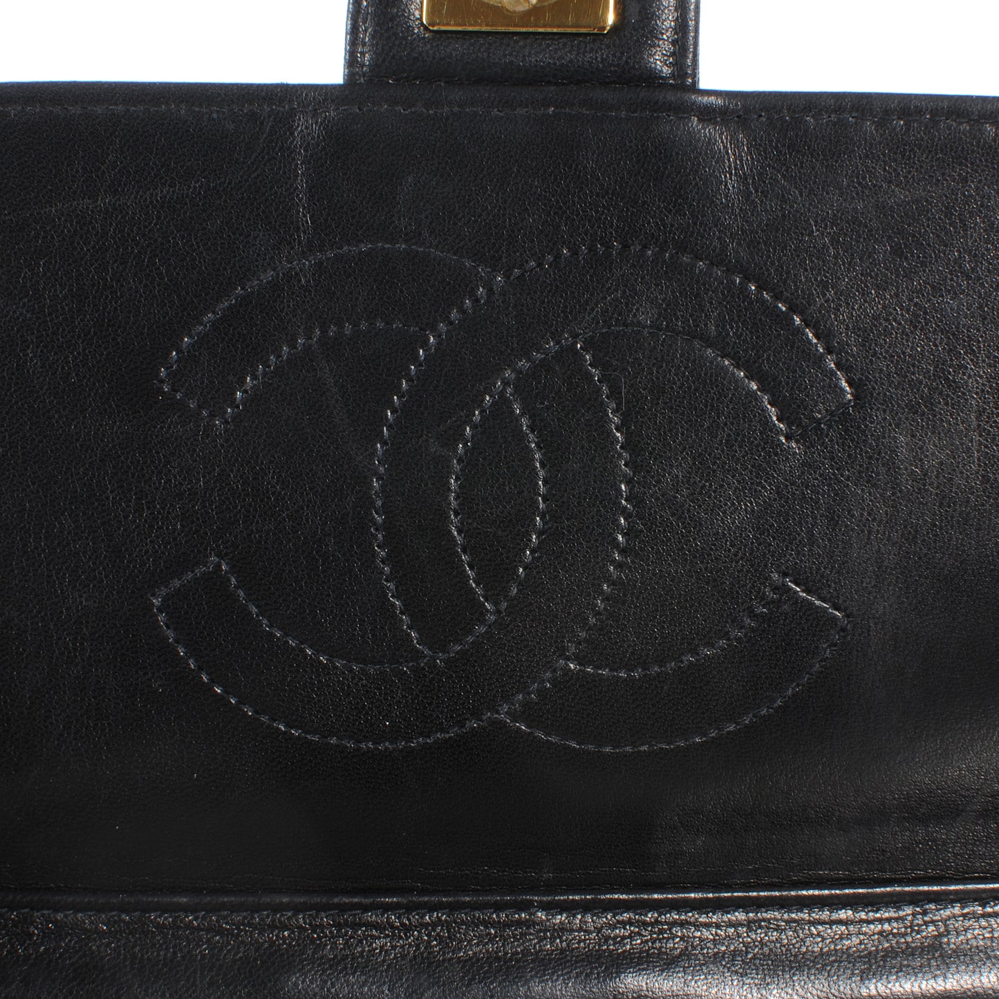 Lambskin Single Flap Black