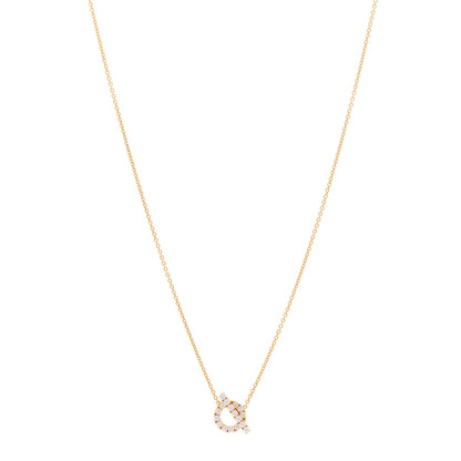 Hermes 18K Rose Gold Diamond Finesse Pendant Necklace 1 of 6