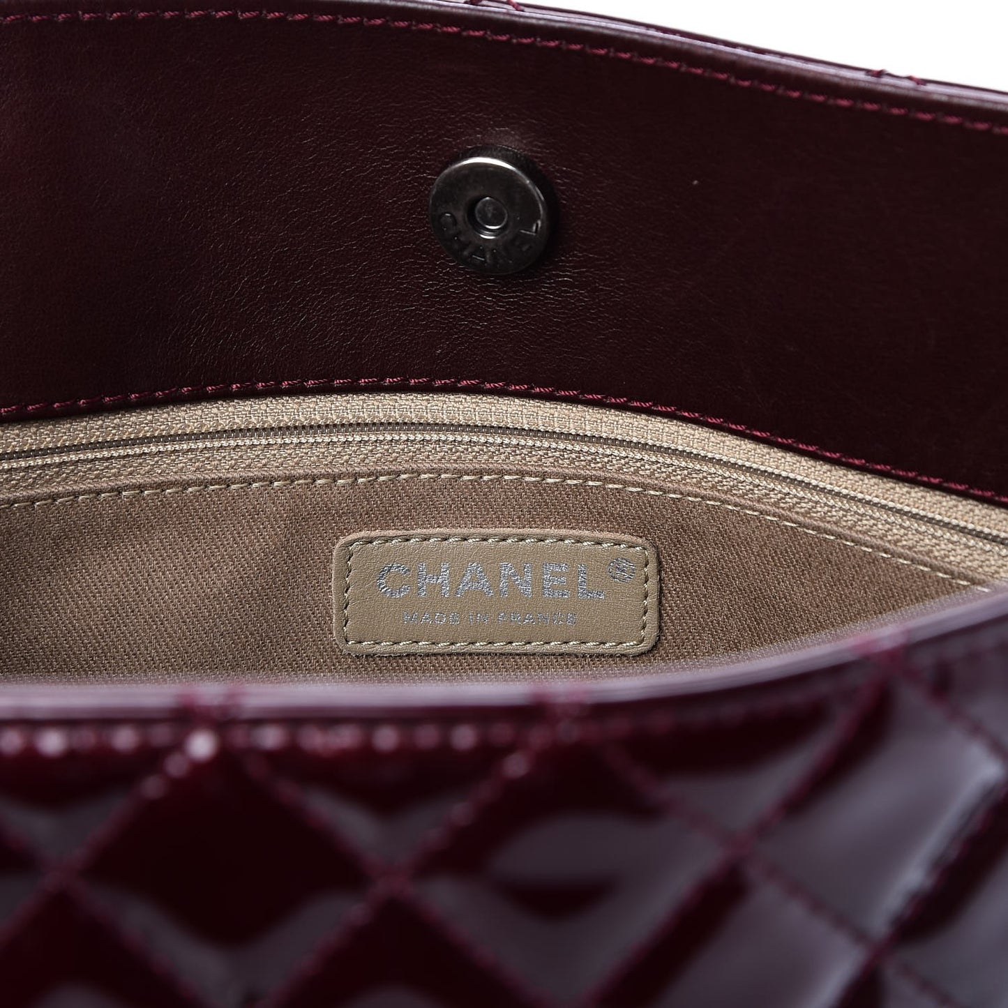 Patent Calfskin Quilted Reissue 2.55 Tote Burgundy