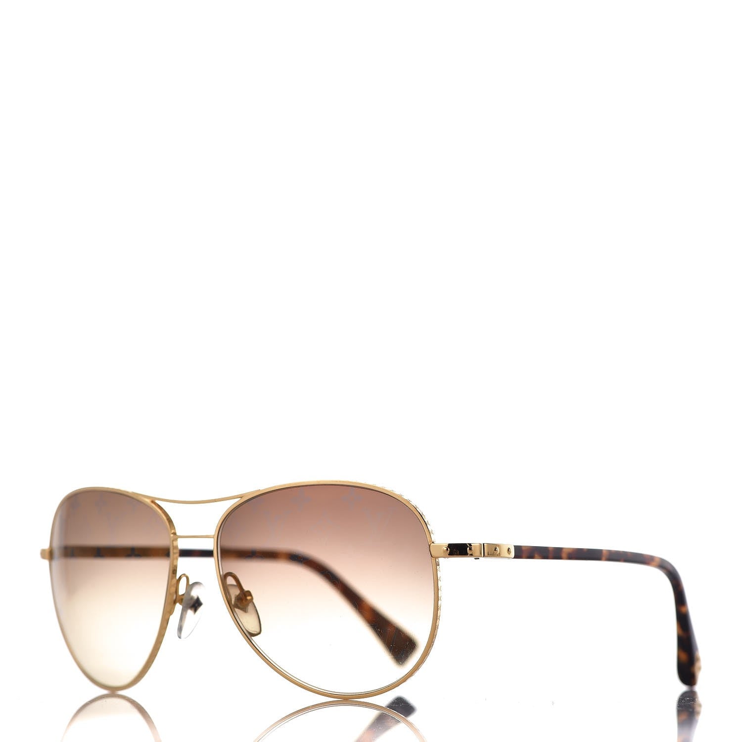Louis Vuitton Conspiration Pilote Sunglasses Z0164U Gold 1 of 8