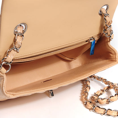 Chanel Patent Chevron Quilted Mini Rectangular Flap Beige 9 of 9