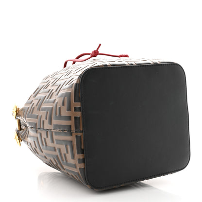 Fendi Vitello Grace F is Fendi Bi-Color FF 1974 Embossed Grande Mon Tresor Bucket Bag Maya Black Fragola 4 of 16
