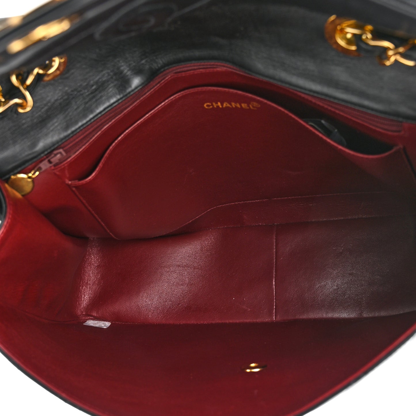 Lambskin Quilted XL Jumbo Single Flap Black
