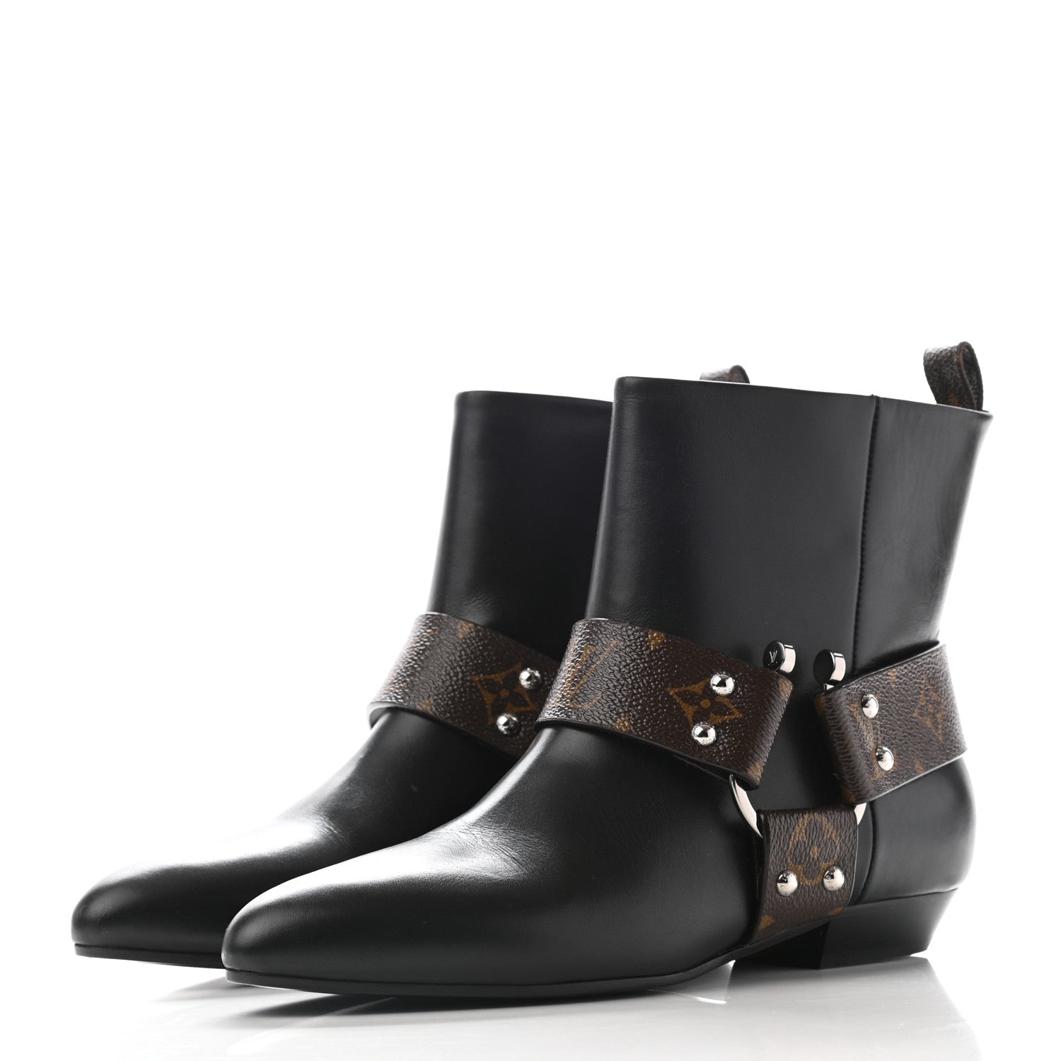 Louis Vuitton Calfskin Monogram Rhapsody Ankle Boots 39 Black 3 of 8