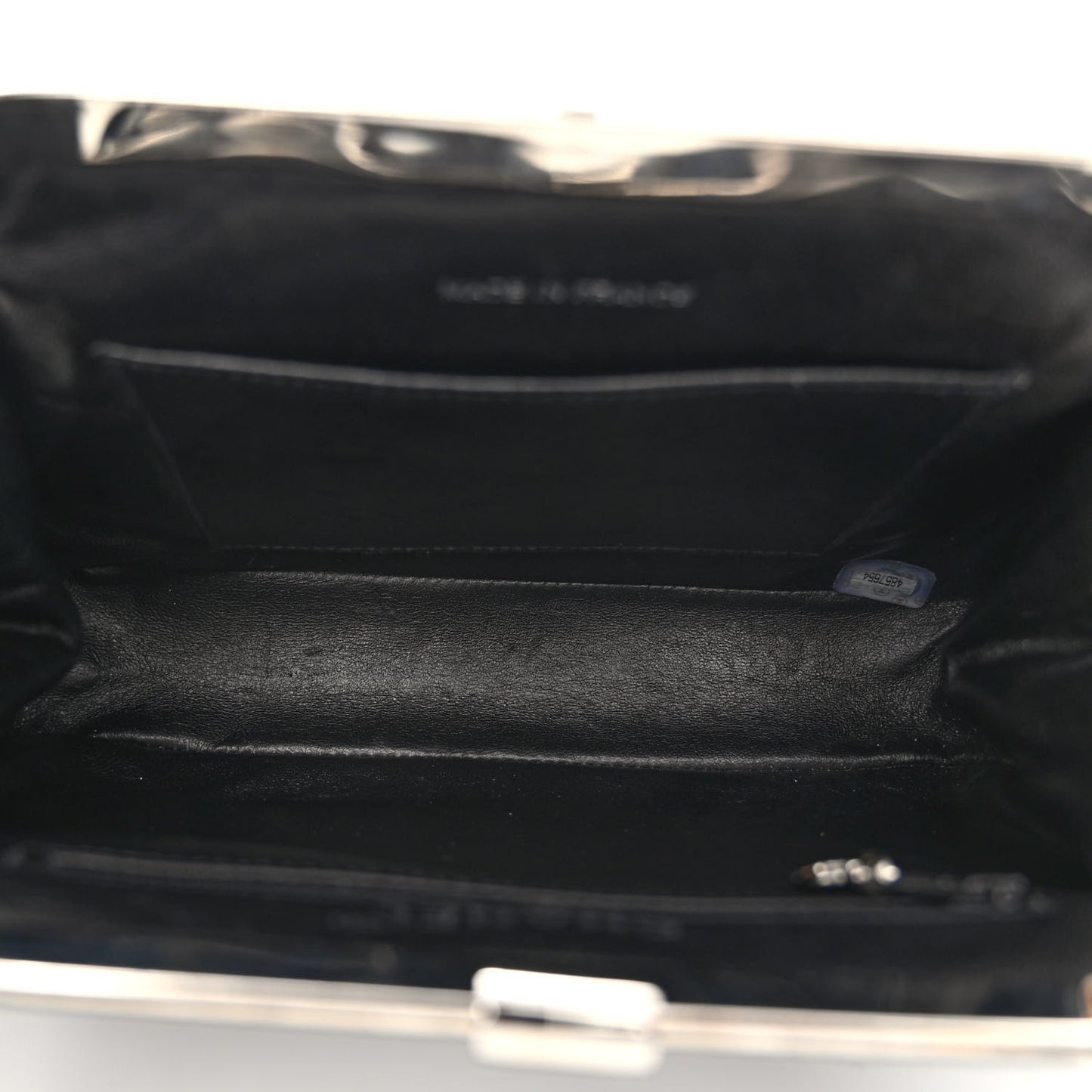 Patent Quilted Kisslock Frame Bag Black