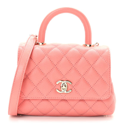 Chanel Caviar Quilted Extra Mini Coco Handle Flap Pink 1 of 10