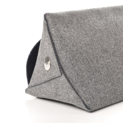 Celine Wool Felt Flap Bag Grey 12 of 14