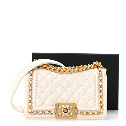 Chanel Caviar Quilted Small Chain Around Boy Flap White 13 of 13