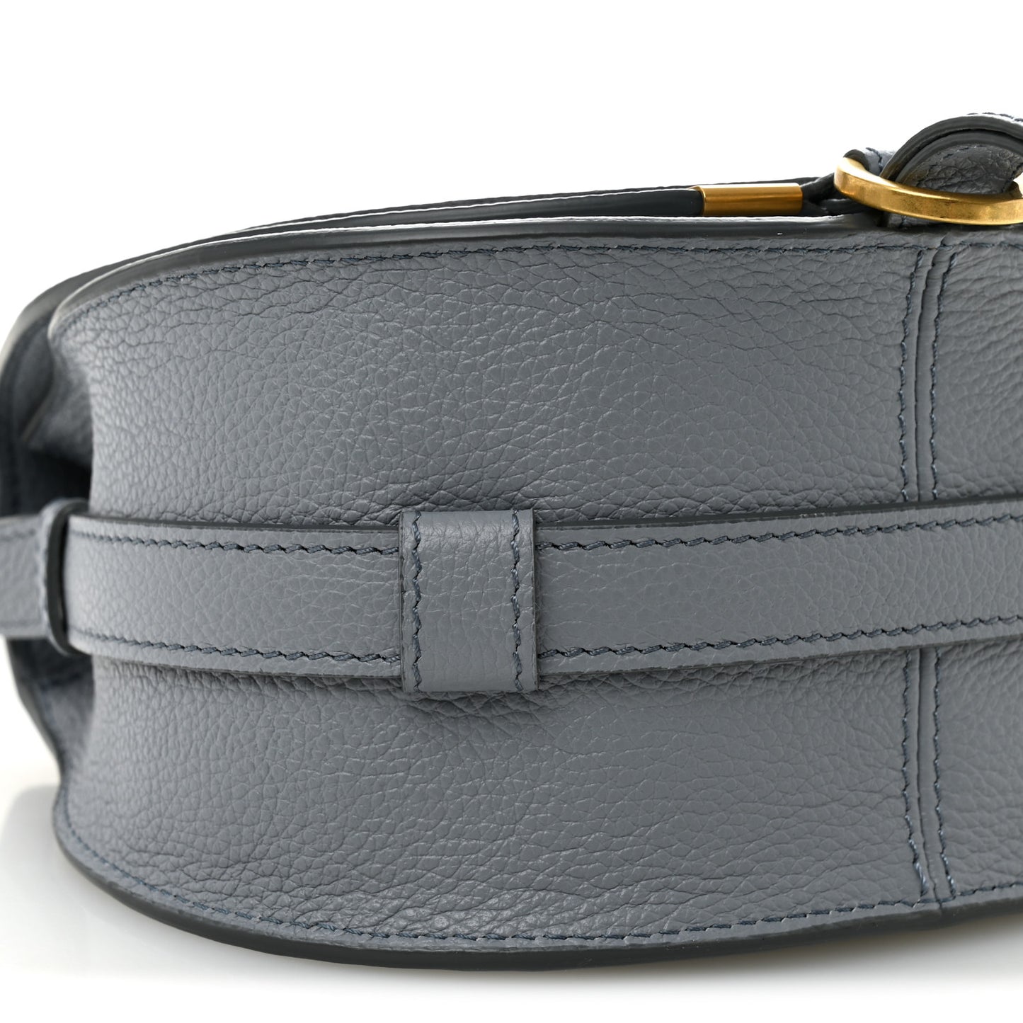 Calfskin Mini Marcie Round Crossbody Bag Storm Blue