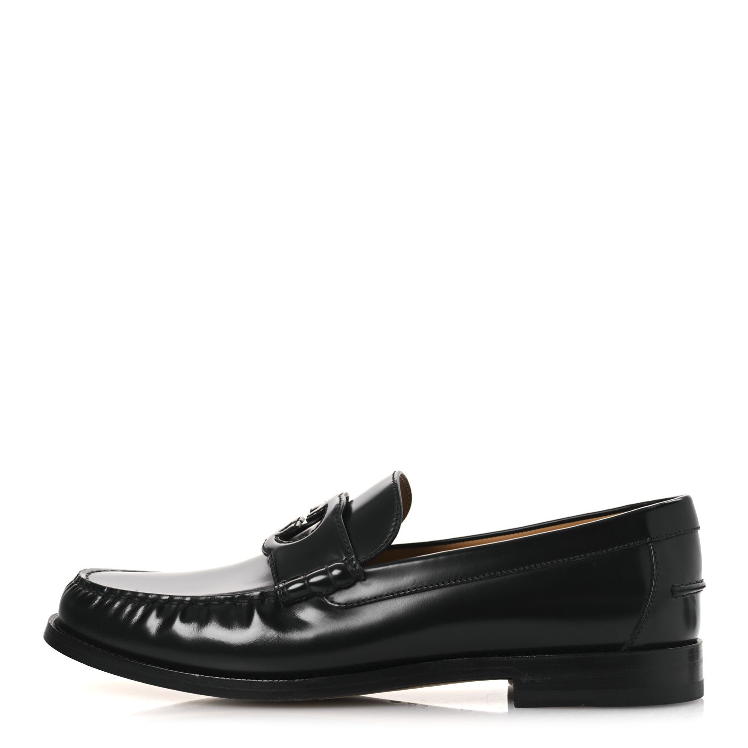 Gucci Calfskin Mens Interlocking G Millennial Ribot Loafers 13 Black 1 of 12