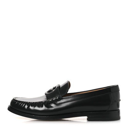 Gucci Calfskin Mens Interlocking G Millennial Ribot Loafers 13 Black 1 of 12