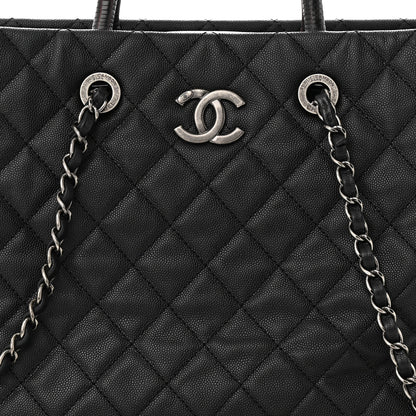 Chanel Caviar Lizard Quilted Large Coco Handle Shopping Tote Black 9 of 15