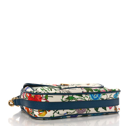 Gucci Canvas Flora Floral Shoulder Bag White Blue Agata Mulitcolor 4 of 9