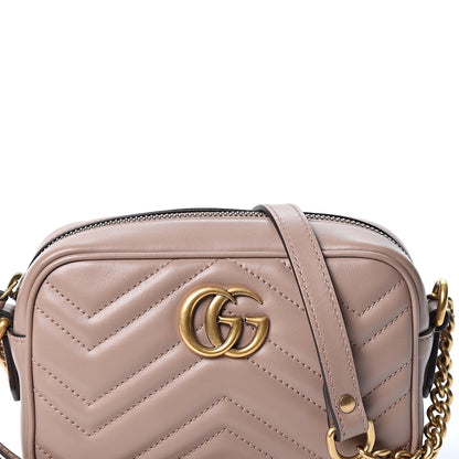 Gucci Calfskin Matelasse Mini GG Marmont Chain Shoulder Bag Porcelain Rose 7 of 9
