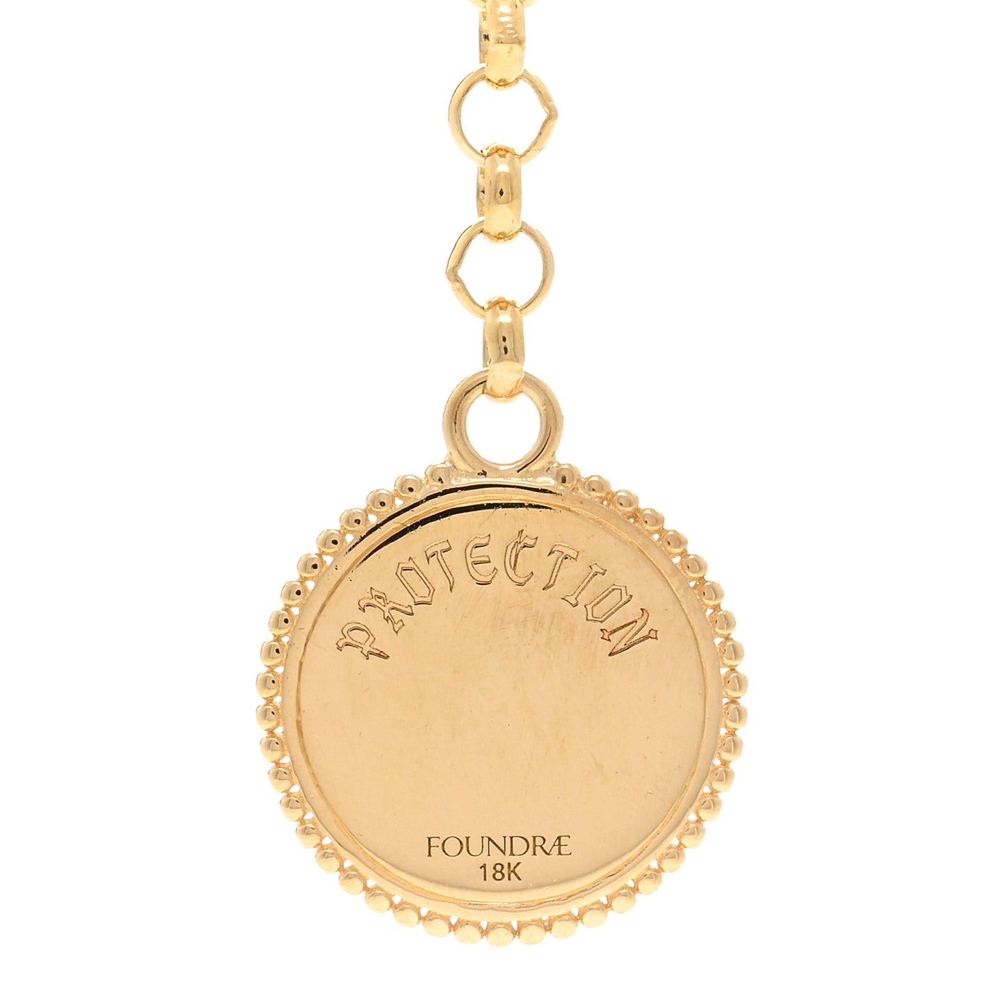 18K Yellow Gold Diamond Protection Baby Mixed Belcher Extension Chain Necklace
