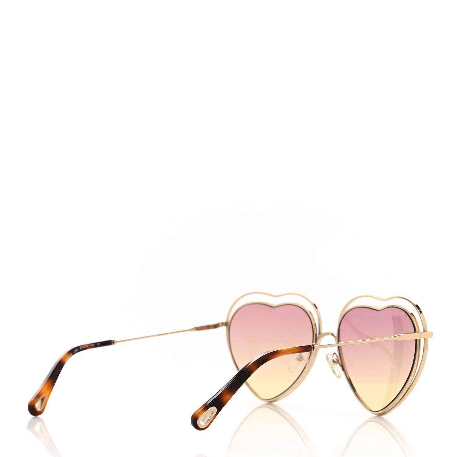 Chloe Metal Poppy Love Heart Sunglasses CE131S Havana Rose 3 of 6